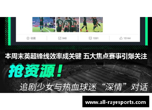 本周末英超锋线效率成关键 五大焦点赛事引爆关注 本周末英超锋线效率成关键 五大焦点赛事引爆关注